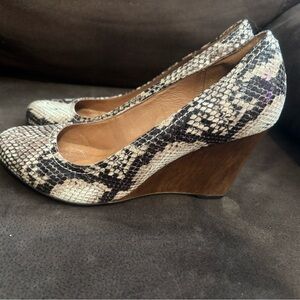 Clarks Snakeskin Wedge Shoes